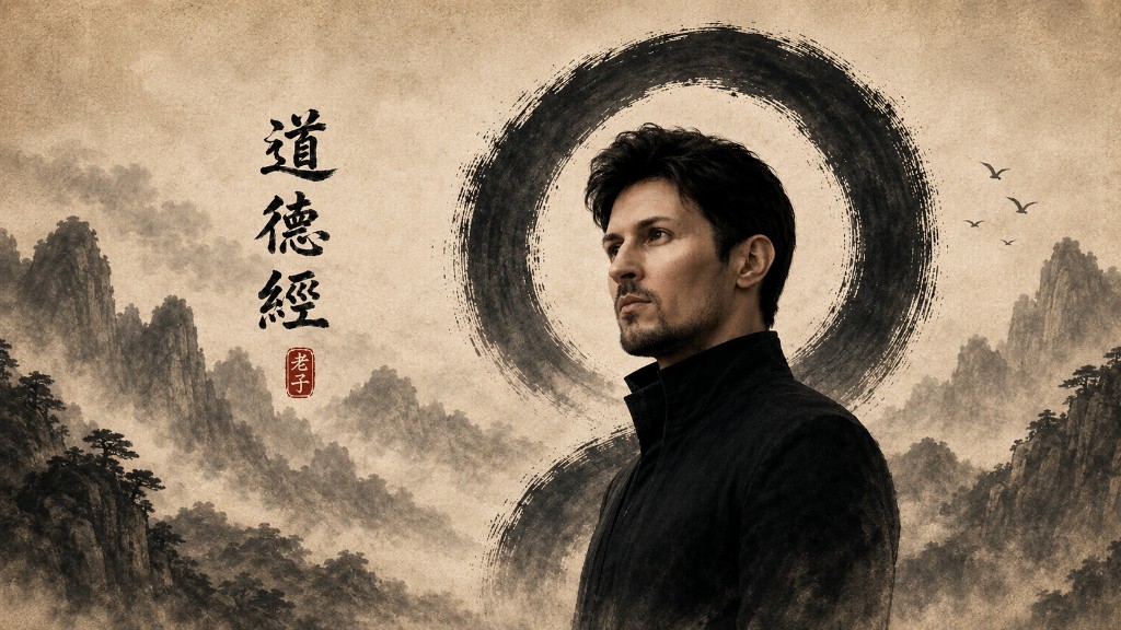 Pavel Durov in Chinese ink-painting style — interpretive portrait